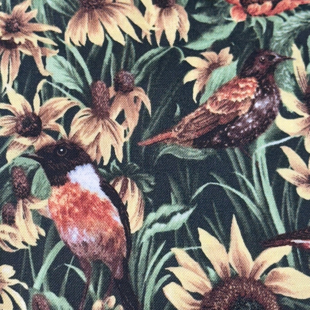 Jo-Ann Fabric Bird Sunflower Nature Print Cotton 1 yard South Korea - Picture 5 of 8